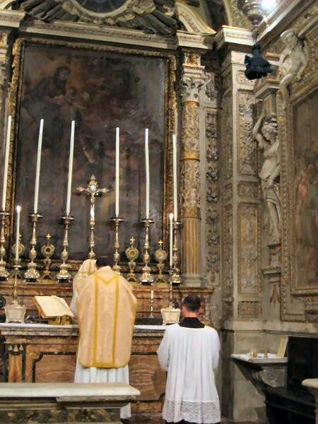 James Agnew assisting at Mass in Rome