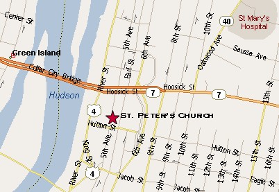 Location of St. Peter's, Troy, New York